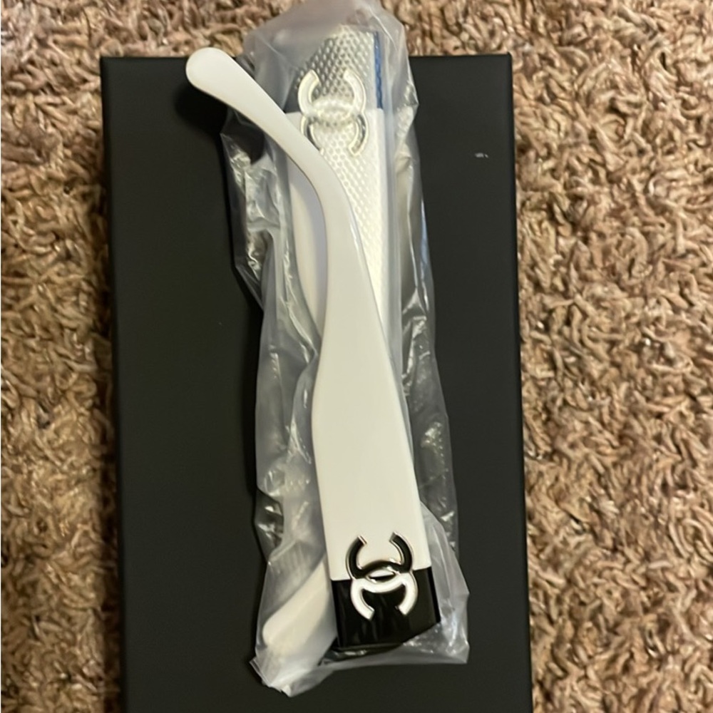 Chanel White Shoe Horn with Logo